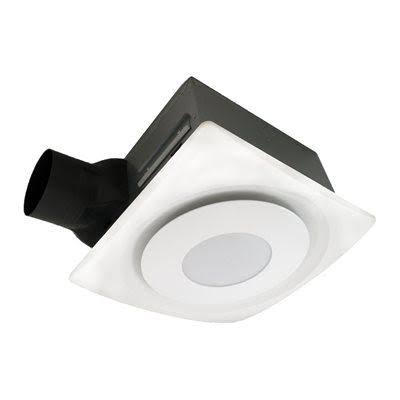 Satin Nickel Bathroom Fan with Light and Sensor L748197