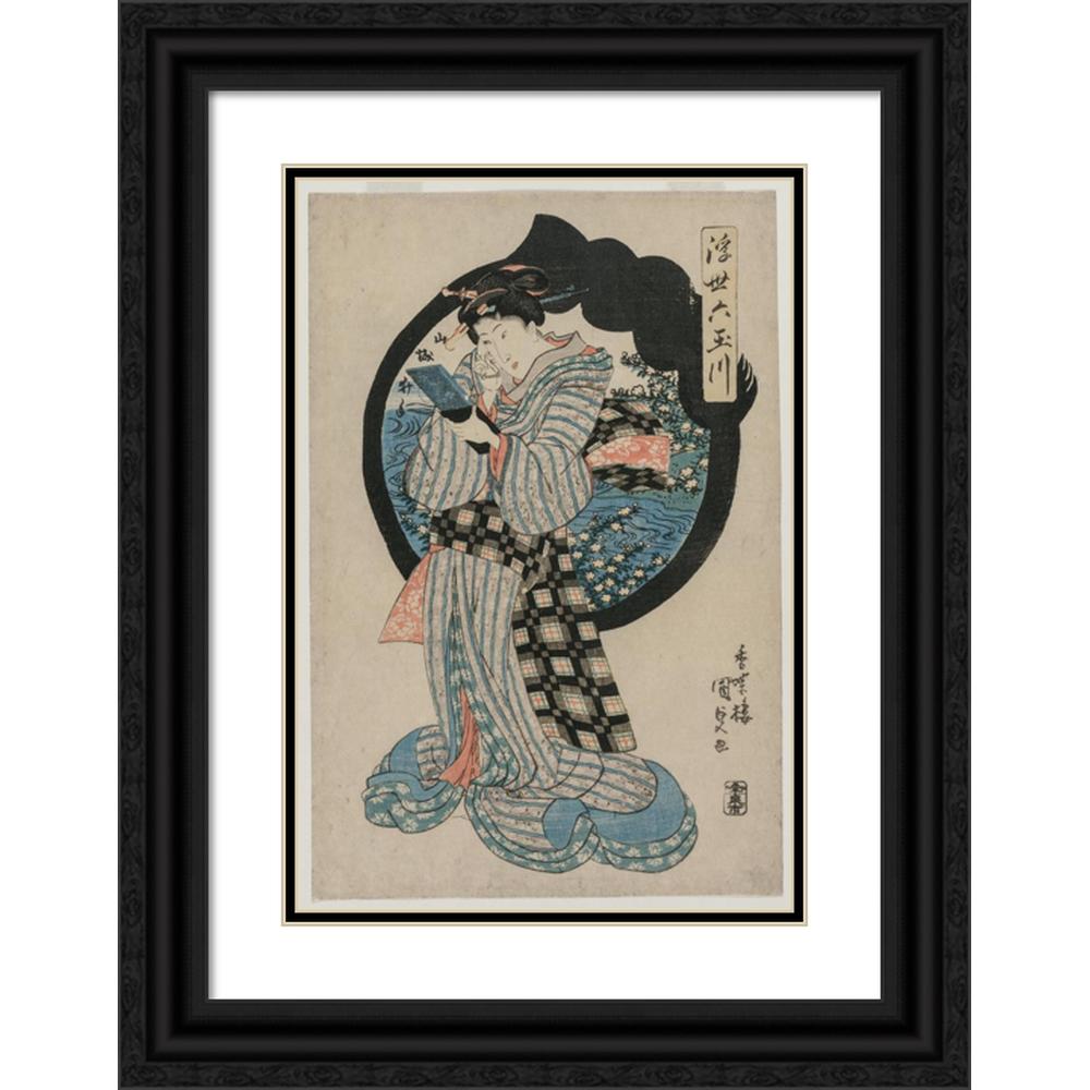 18x24 Black Ornate Framed Double Matted Art Print U965