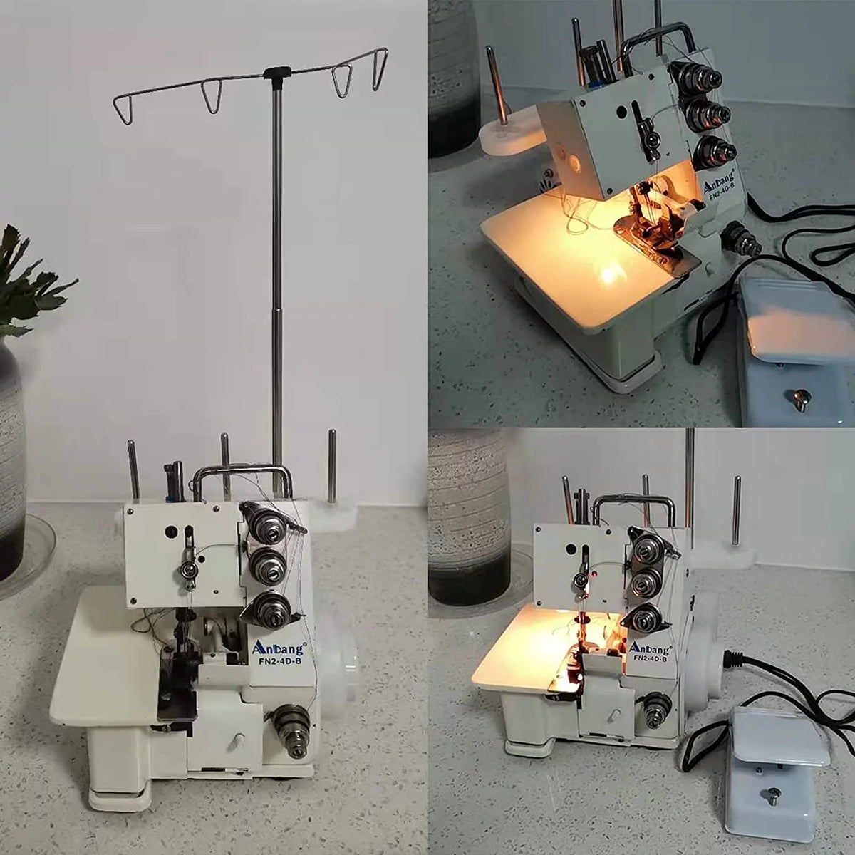 Four-Thread Overlock Serger Sewing Machine with Foot Controller D174