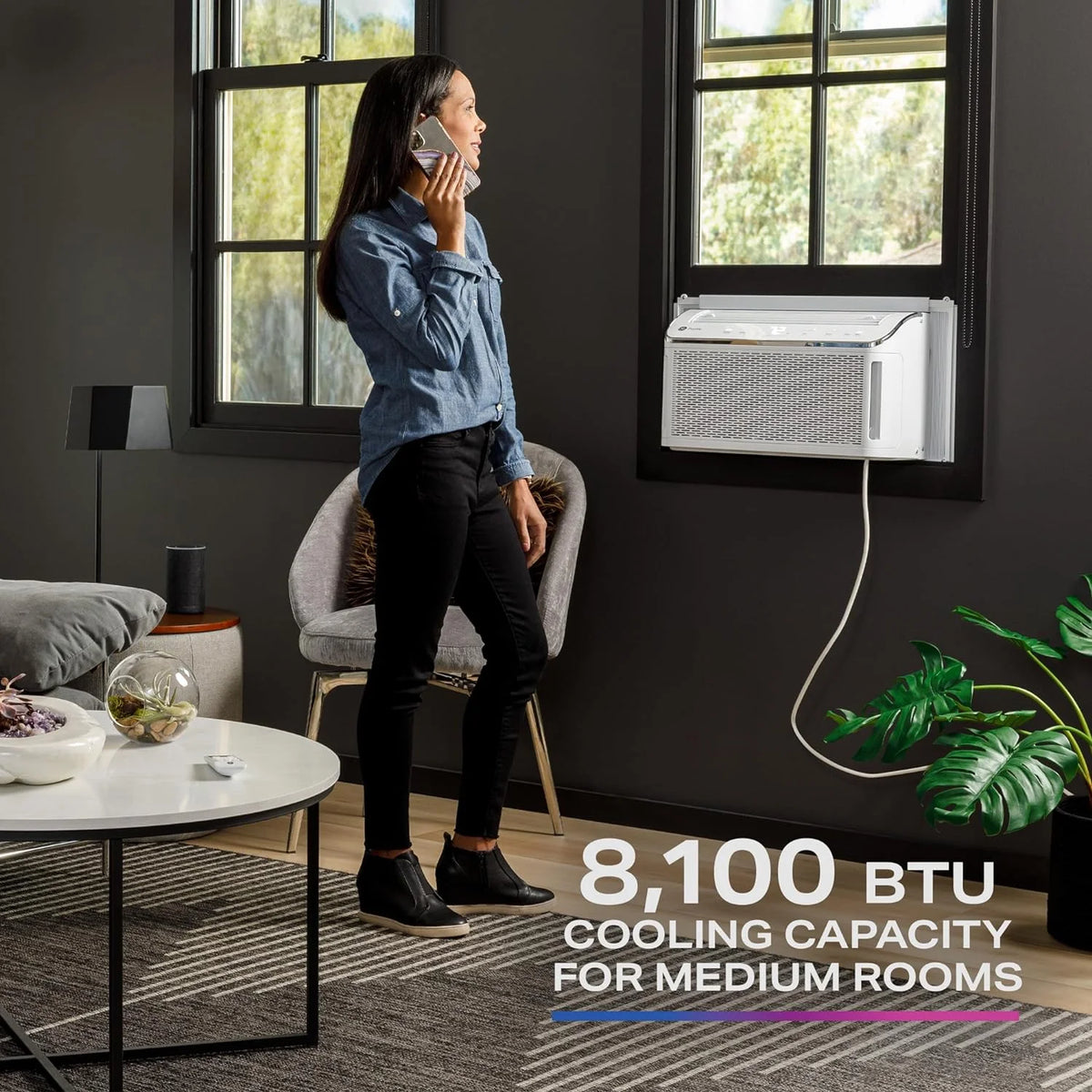 Ultra Quiet 8,200 BTU WiFi Enabled White Window Air Conditioner K6269