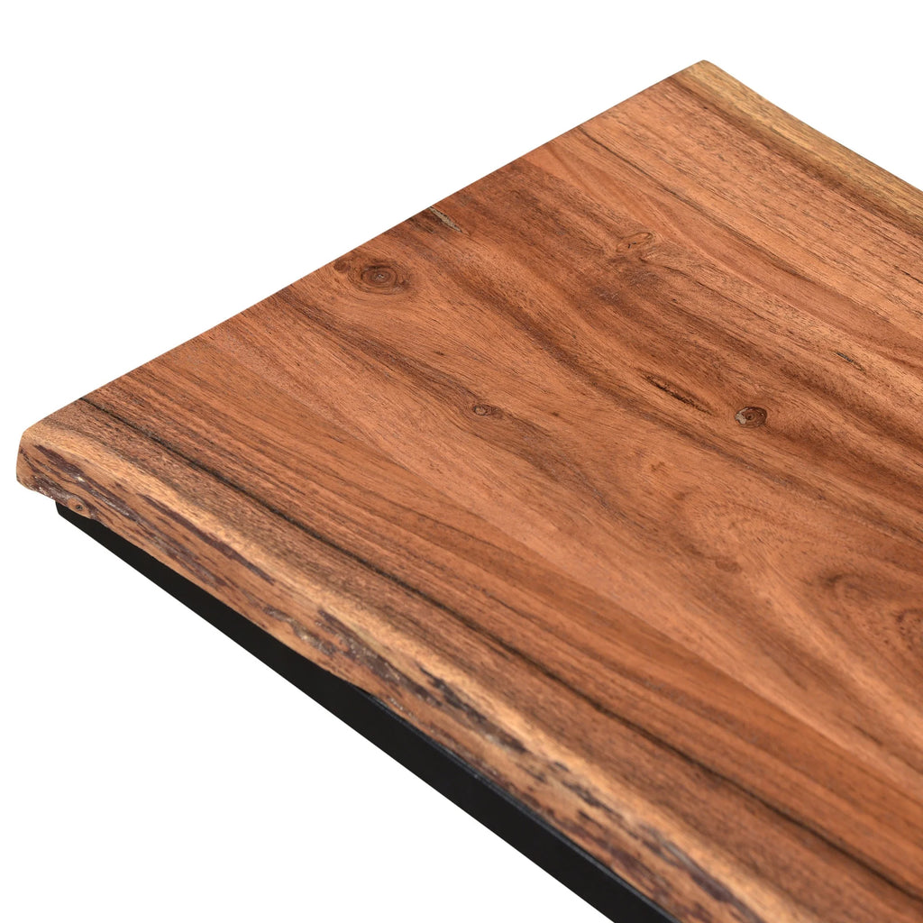 Natural Brown and Black Accent Table Q67232
