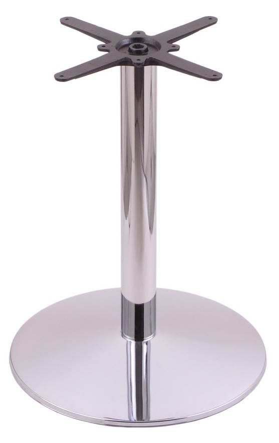 Chrome Cast Iron Table Height Base with 22x22 Round Foot T9540
