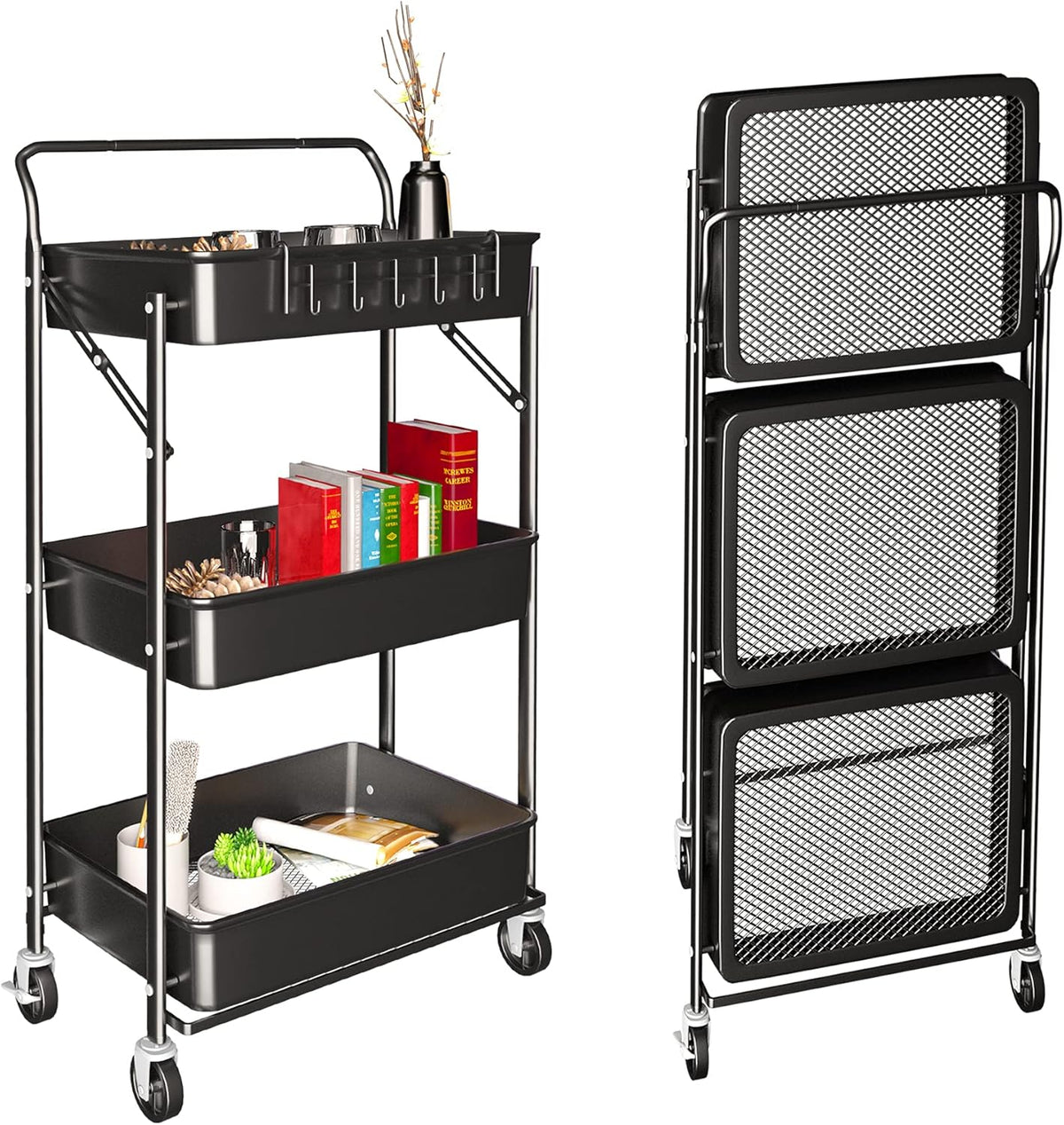 3 Tier Rolling Cart with Wheels Y106