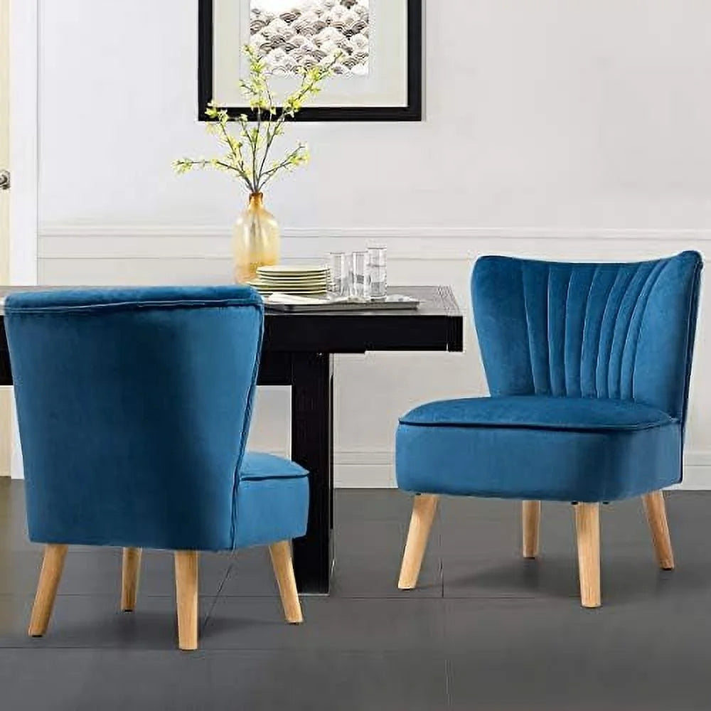 Velvet Accent Chair with Wood Legs A881