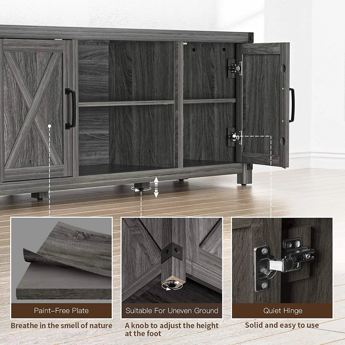 Farmhouse TV Stand with Storage B1889