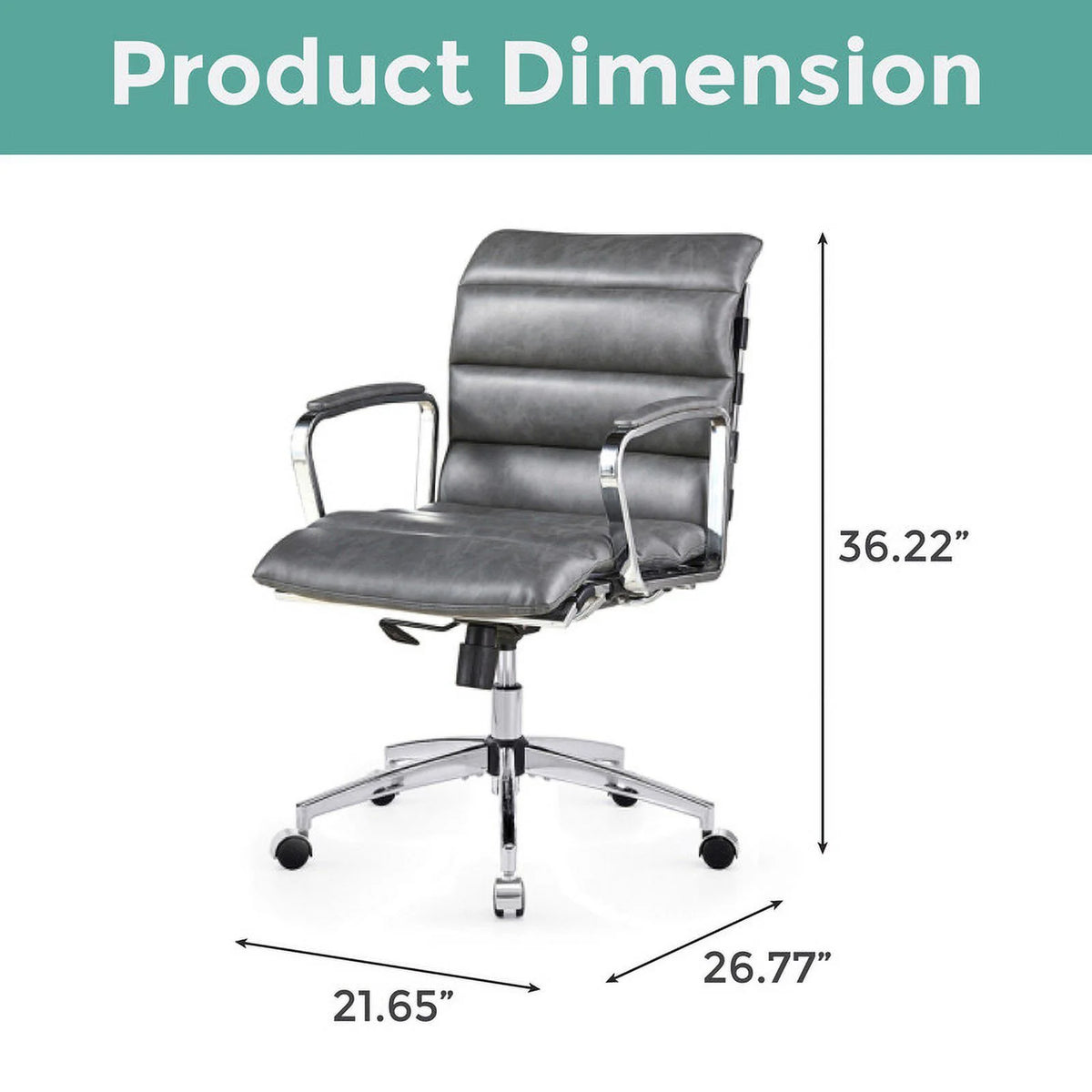 Antique Gray Metal Office Chair G9221