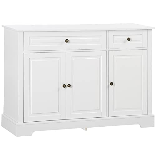 White Sideboard with 2 Drawers and Adjustable Shelves G699163