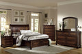 Brown Cherry 4pc King Platform Bed with Storage Bedroom Set J958