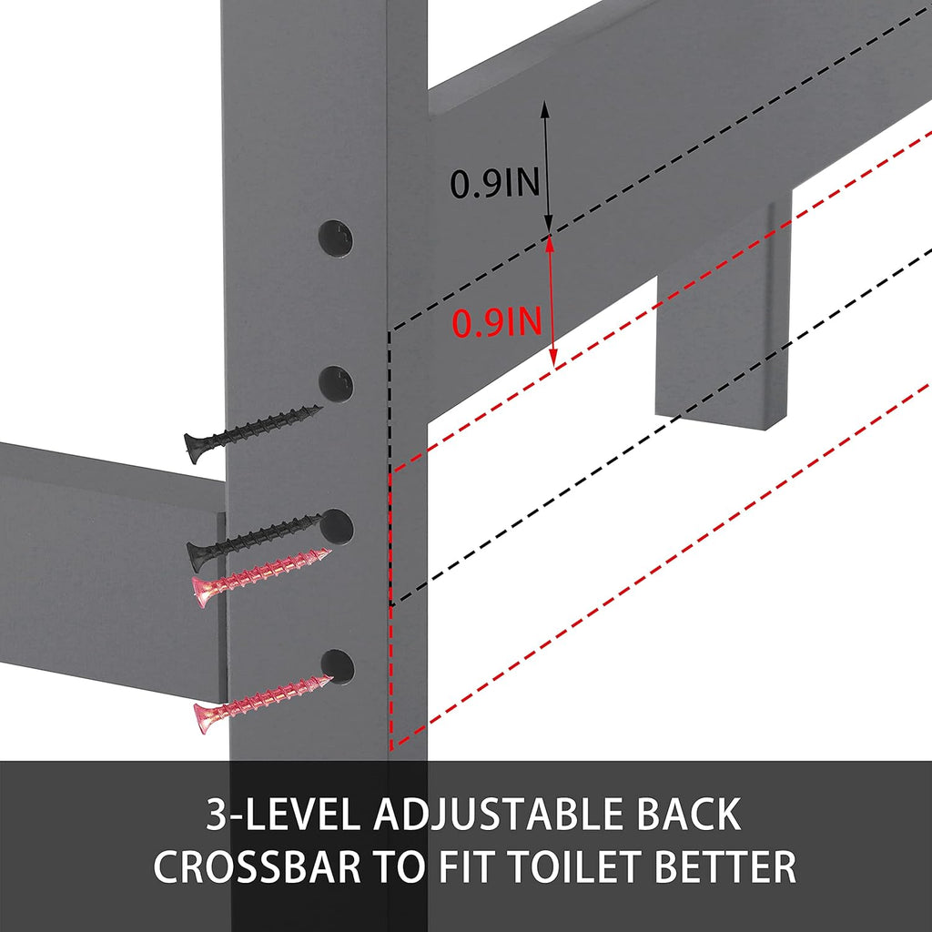 Grey Over The Toilet Storage Cabinet with Adjustable Shelf E40507