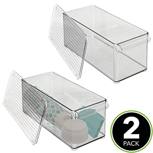 Clear Plastic 2 Pack Food Storage Container Bin with Lid E9224
