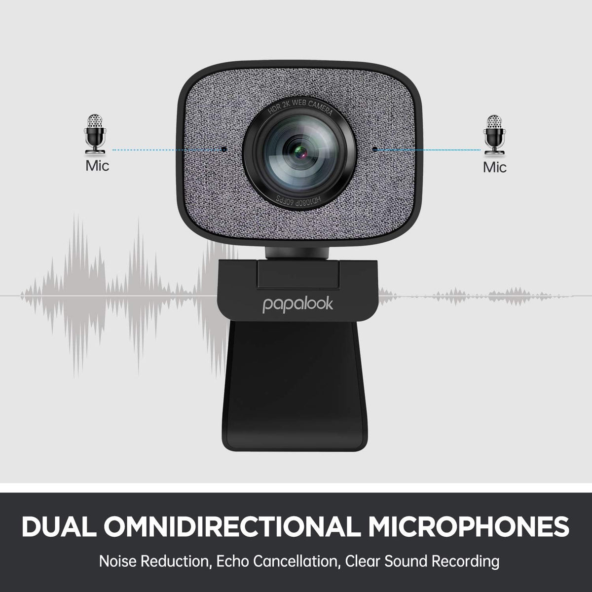 2K Ultra HD Webcam with Dual Microphone and Privacy Cover T1677