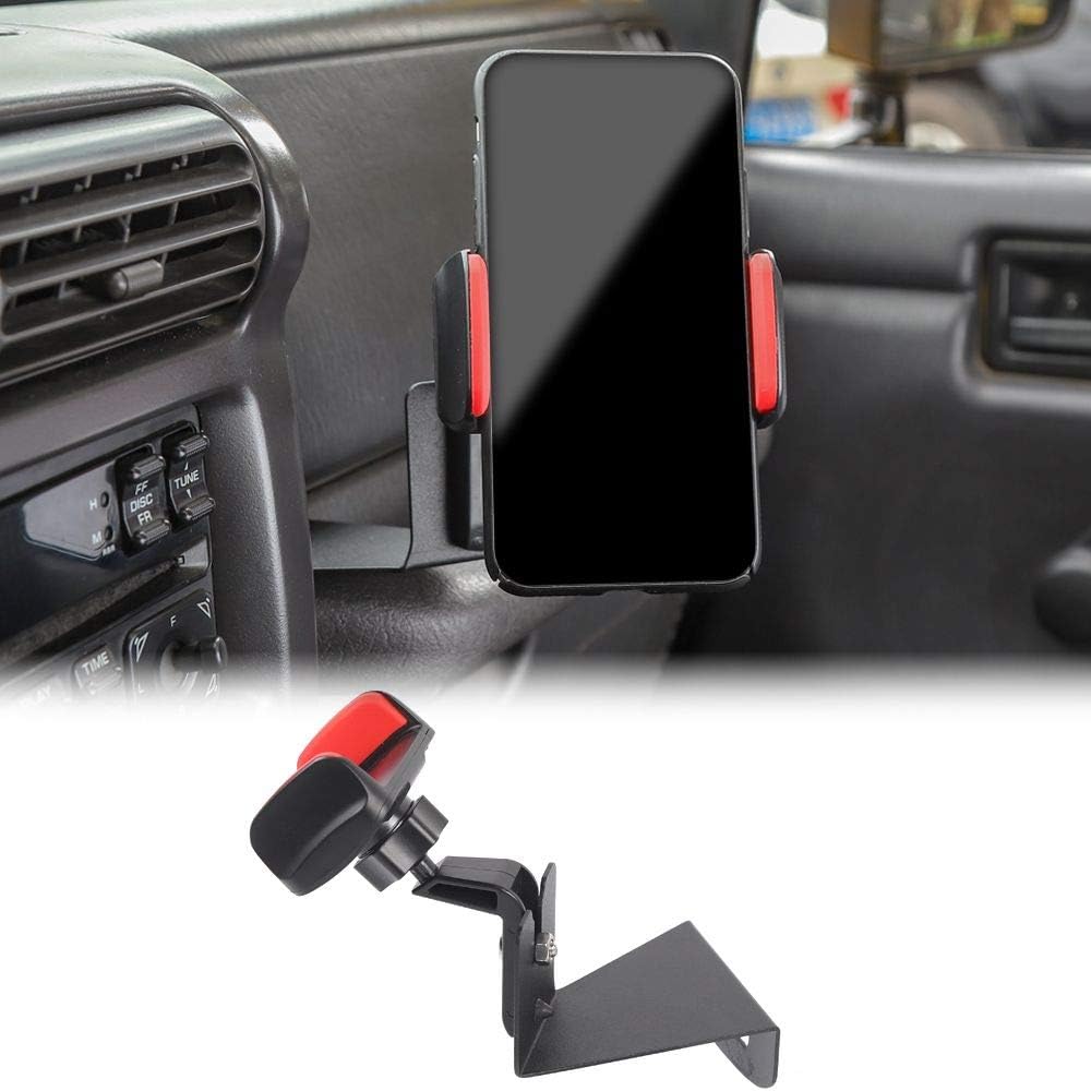 Black 2 in 1 Phone Holder Mount Bracket for Jeep Wrangler A297
