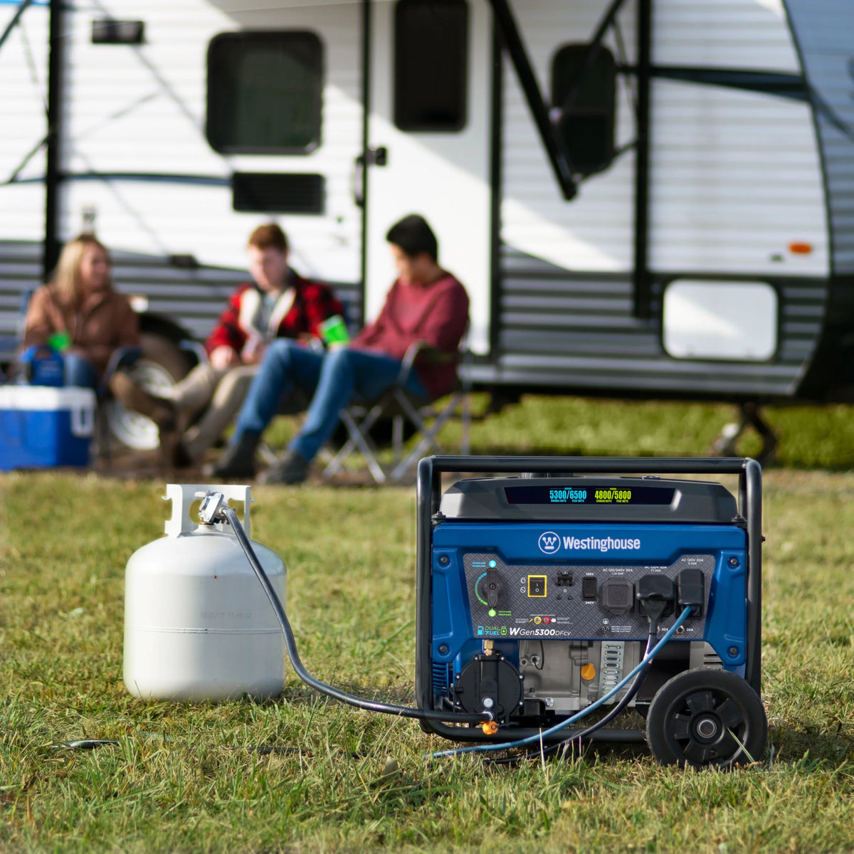 6500 Peak Watt Dual Fuel Portable Generator with CO Sensor and Wheel Kit I52722