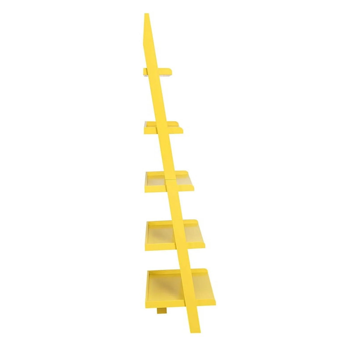 Bright Yellow Wood Five Tier Bookshelf Ladder A164