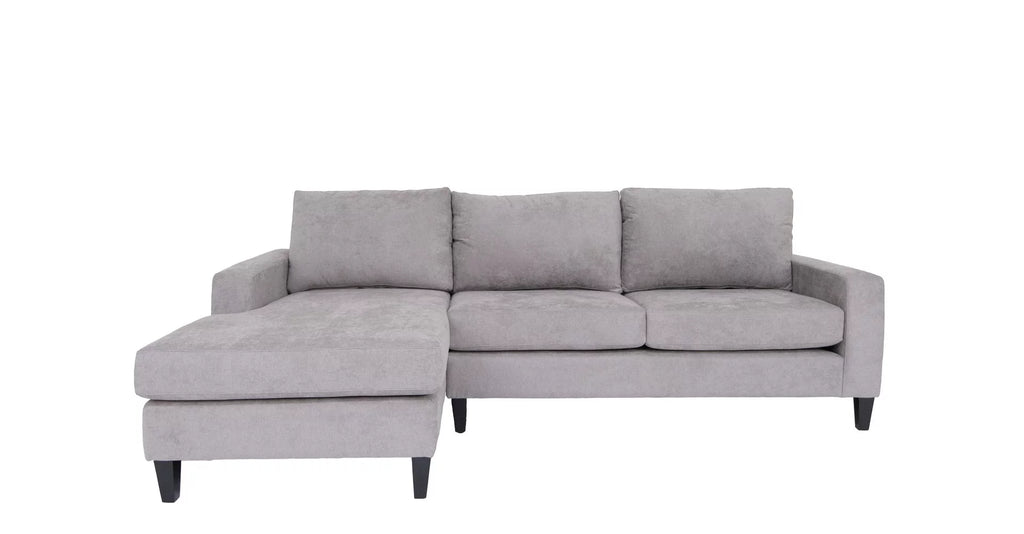 Grey L Shaped Sectional Sofa with Solid Wood Frame A6941