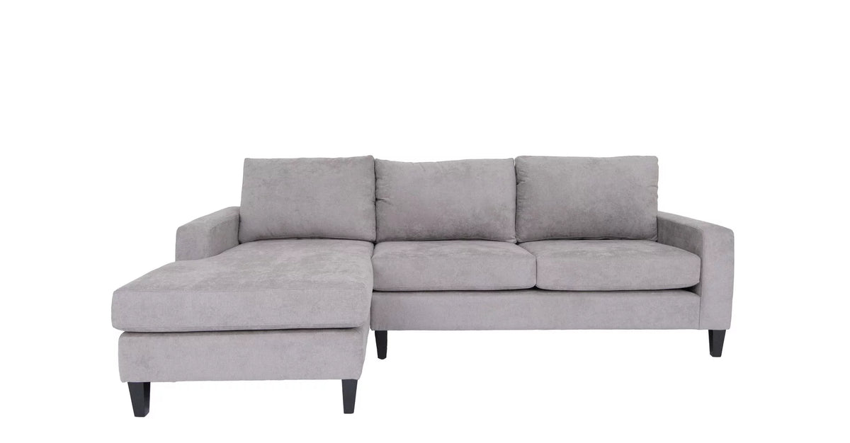 Grey L Shaped Sectional Sofa with Solid Wood Frame A6941