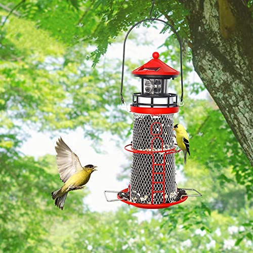 14'' Hanging Mesh Solar Bird Feeder with Rotating Beacon P43638