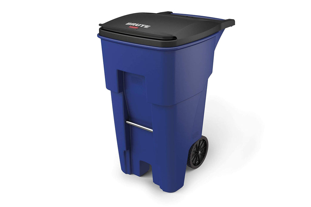 65 gal Blue Rectangular Trash Can E80902