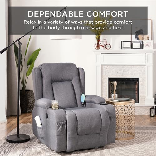 Black Linen Power Lift Recliner Chair B3470