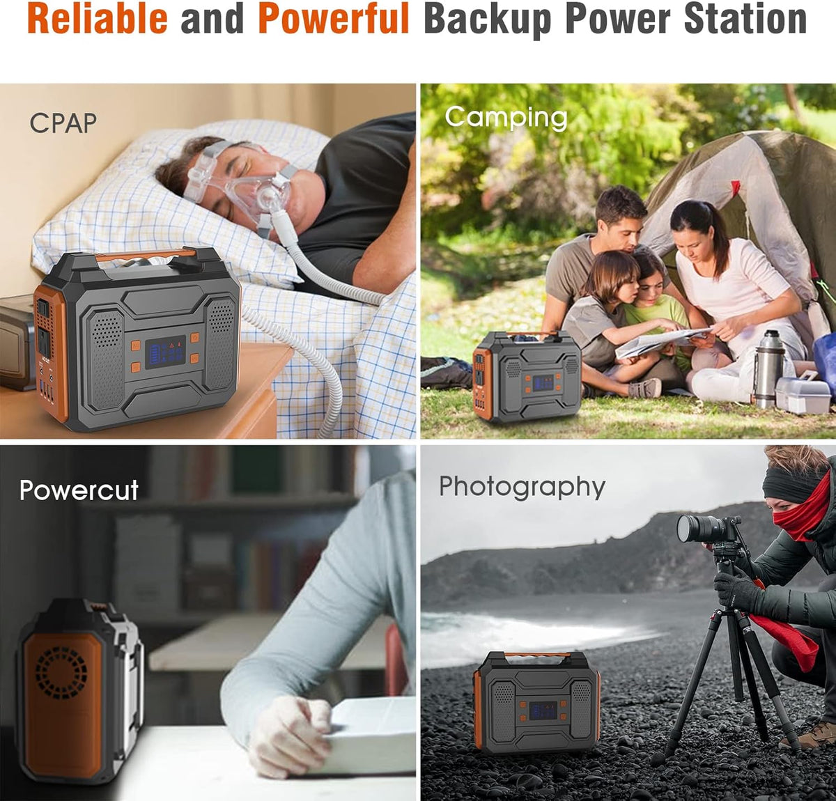 Portable Power Station 300W 280Wh 75000mAh Lithium Battery Backup Power Source with Flashlight C435297