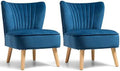 Velvet Accent Chair with Wood Legs A881