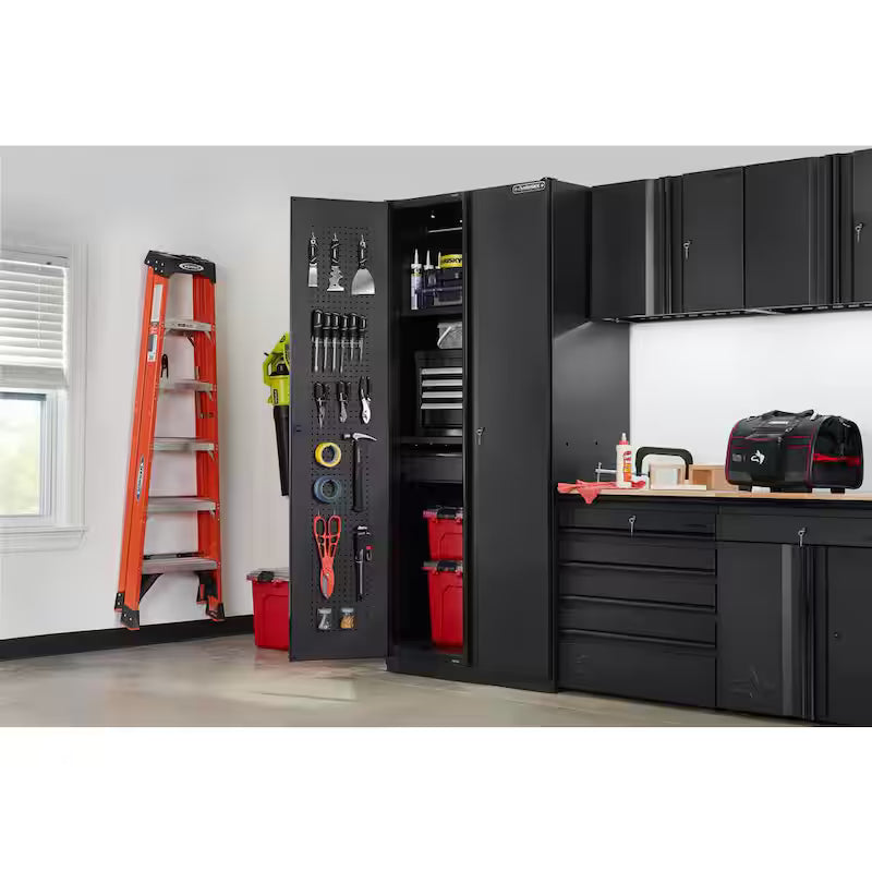 Heavy Duty 20-Gauge Steel Freestanding Garage Cabinet in Black B7506