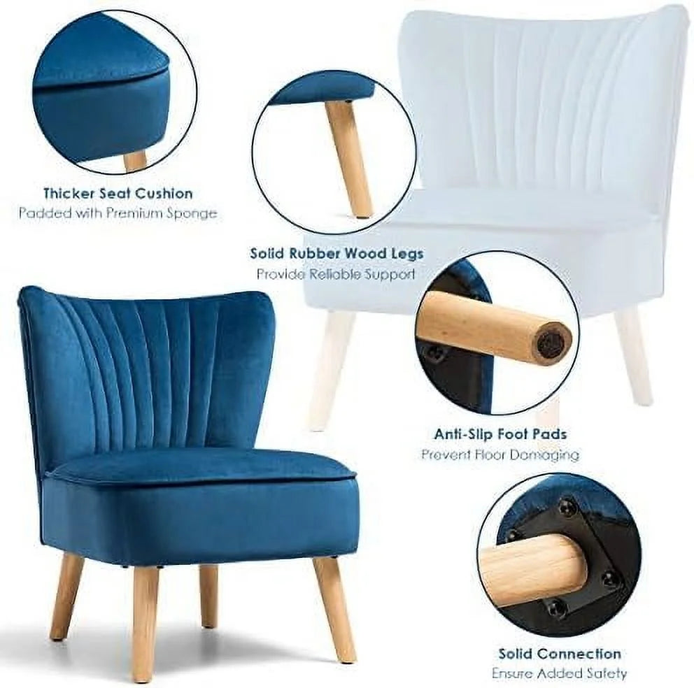 Velvet Accent Chair with Wood Legs A881