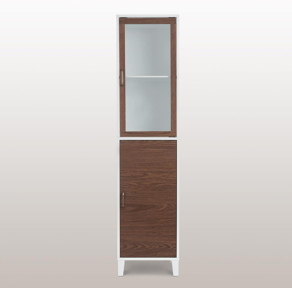 White Wood Bathroom Linen Cabinet W761