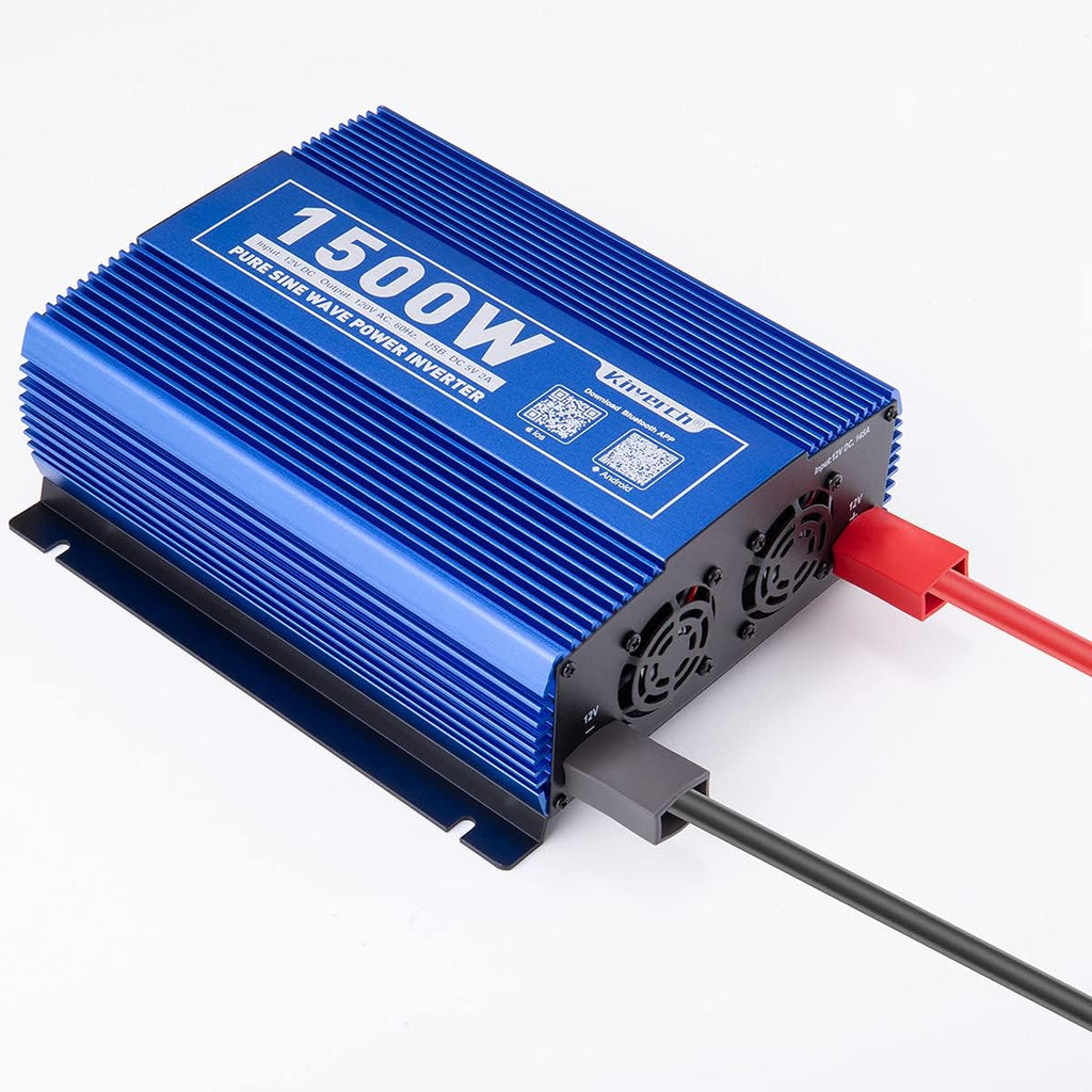 1500W Pure Sine Wave Power Inverter 12V DC to 110V AC with Bluetooth I488663