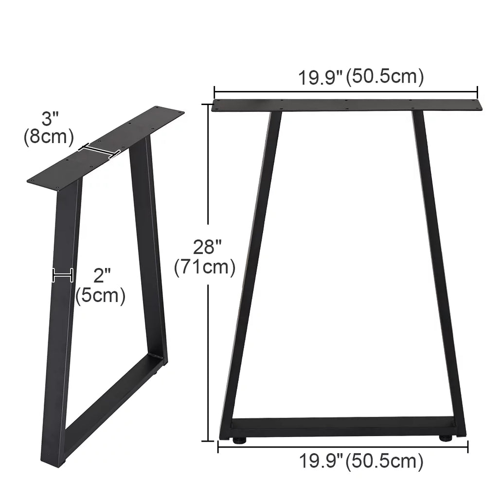 Metal Table Legs 28" Trapezoid Heavy Duty Set of 2 O119