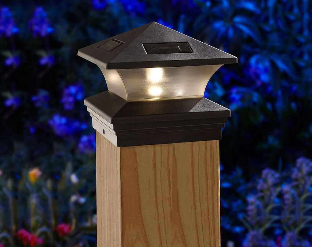 Black Solar Powered LED Post Cap Light K724