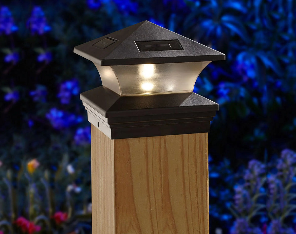 Black Solar Powered LED Post Cap Light K724