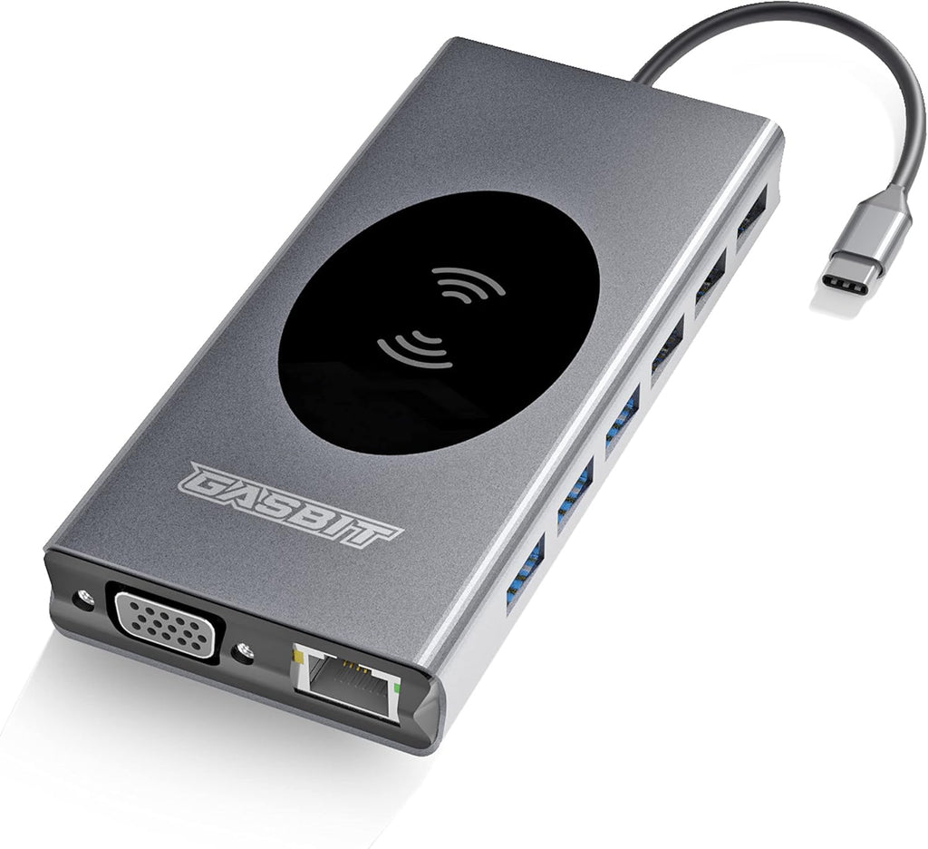 15-in-1 USB C Hub Multiport Adapter with Wireless Phone Charger H1114