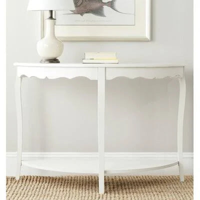 Solid Wood Console Table Shady White D2970