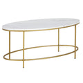 42" Wide Oval Coffee Table with Faux Marble Top E200781