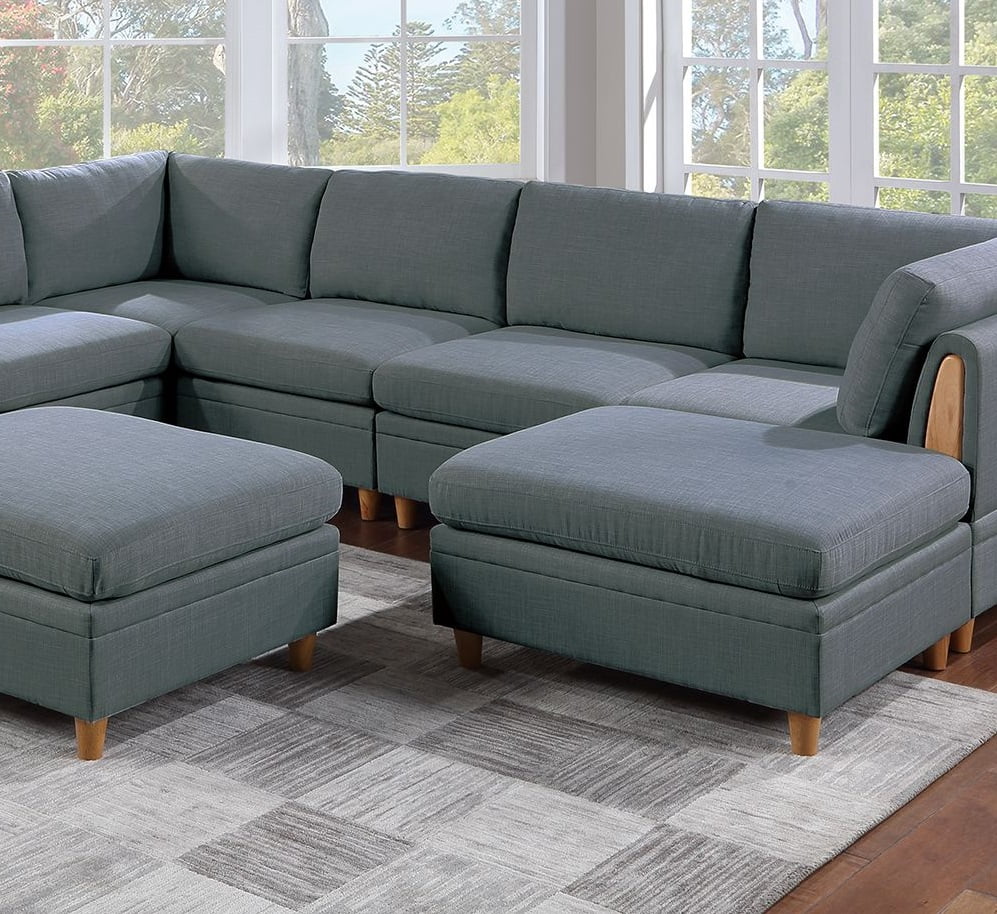 8pc Sectional Set Armless Chair Ottoman Wedge Couch V720406