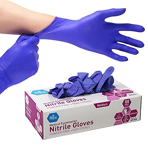 Powder-Free Nitrile Exam Gloves, Iris Blue, Medium, Box/100 G3574