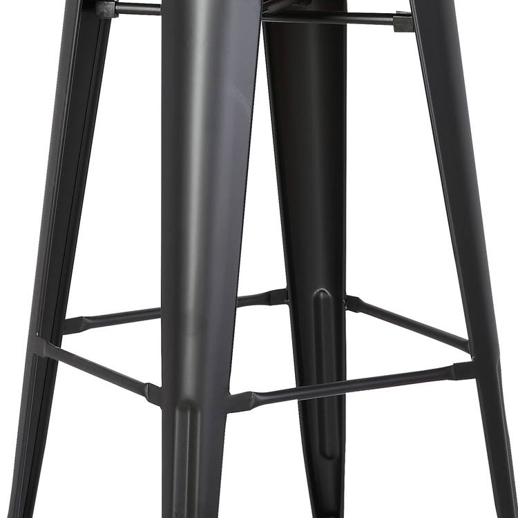 Square Wooden Counter Stool with Metal Legs Distressed White - Set of 2 Y58837