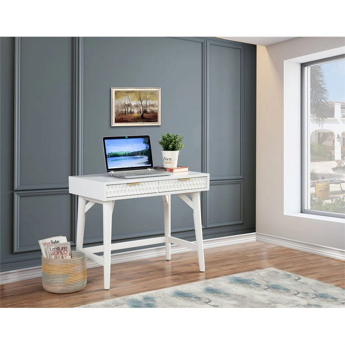 2-Piece Set with California King Headboard & Mini Wood Desk I8977