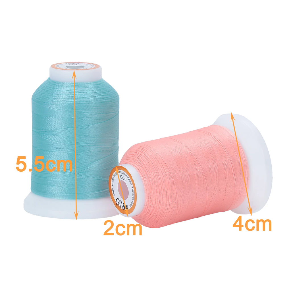 8 Colors Glow in The Dark Embroidery Machine Thread Kit B836241
