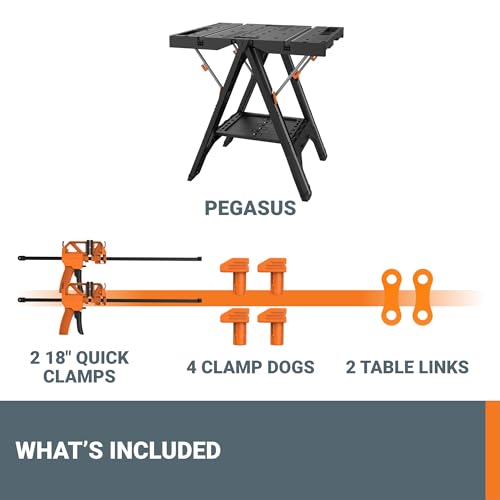 2-in-1 Folding Work Table & Sawhorse Portable Workbench M29560