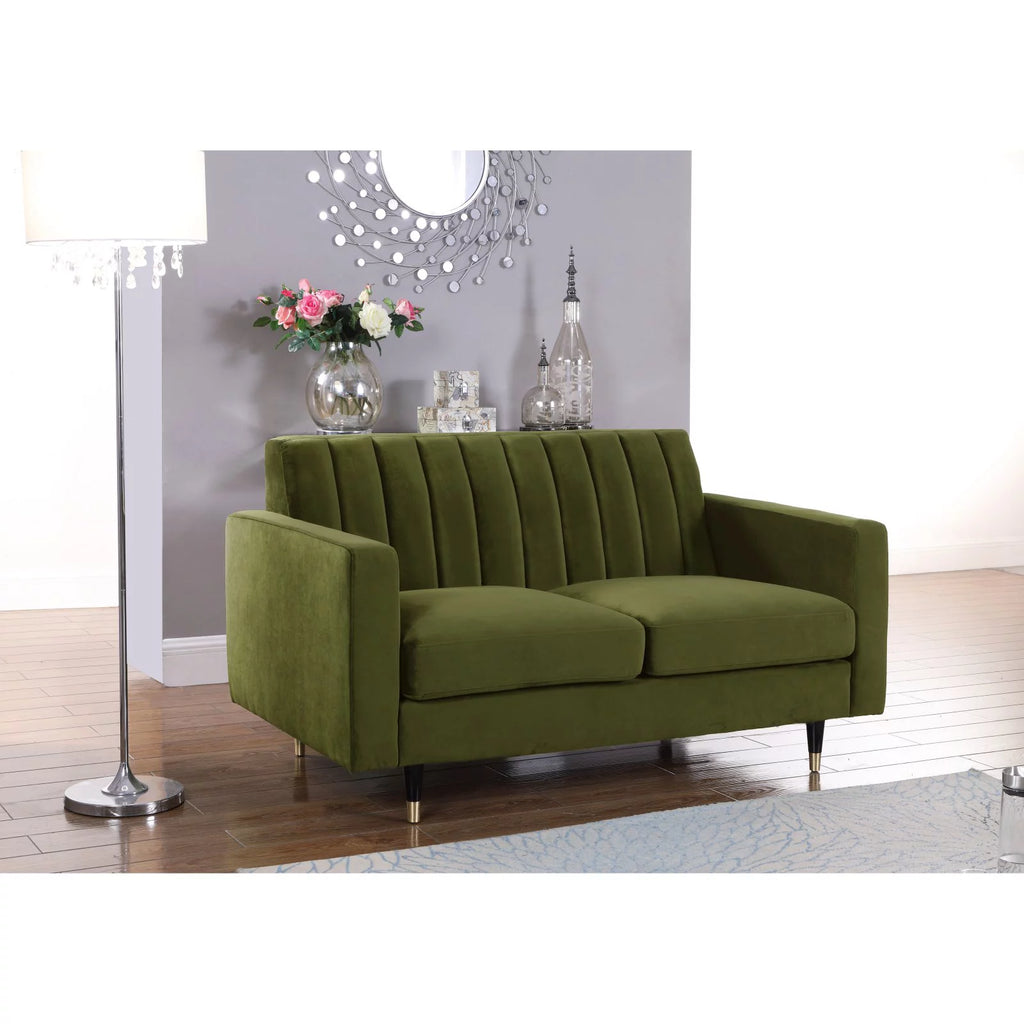 Gray Velvet Loveseat R6133