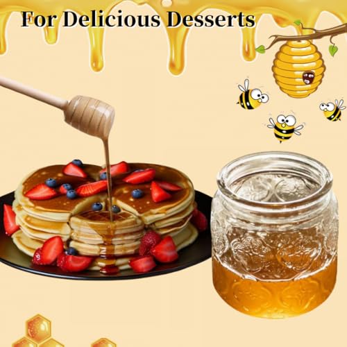 Airtight Glass Honey Jar with Wooden Lid, 17oz M7528