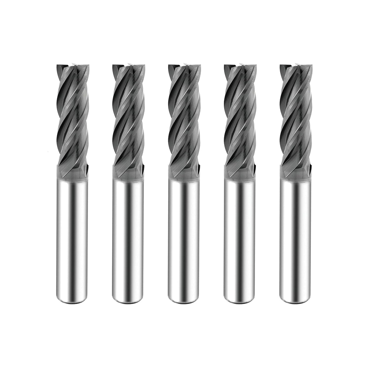 Carbide Square End Mill 4 Flute 5 Pieces 3/8 L909