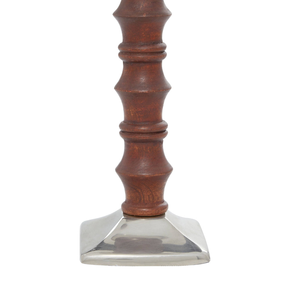 Wood and Aluminum Pillar Candle Holders (Set of 3) R78032