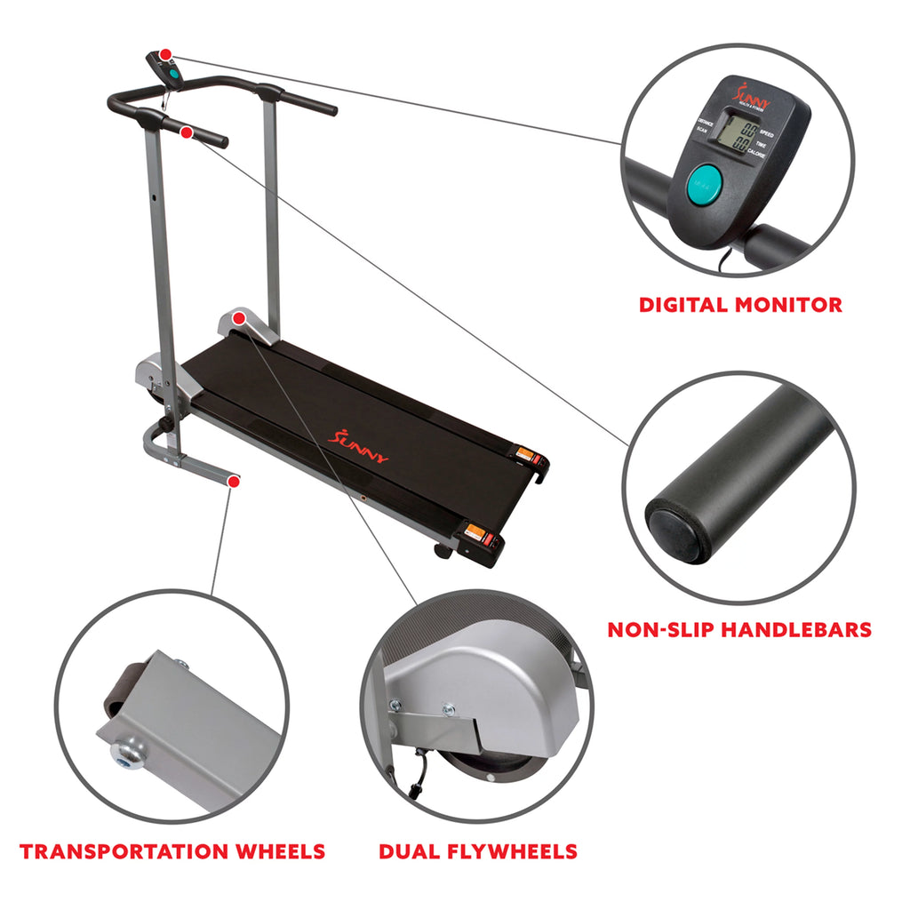 Manual Treadmill Compact Foldable Exercise Machine Z437262