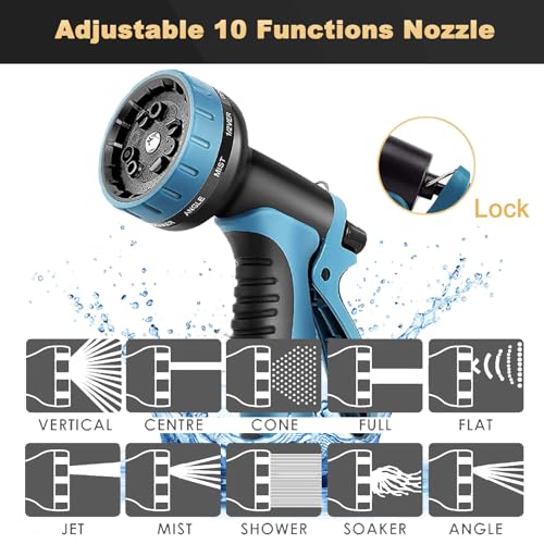 100 ft Lightweight No-Kink Leakproof Garden Hose with Spray Nozzle C408701