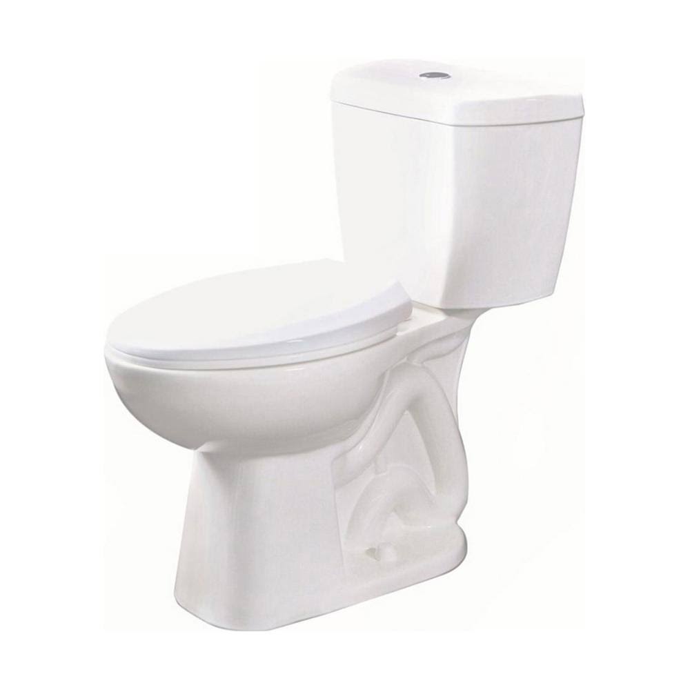 2-Piece 0.8 GPF Single Flush Elongated Toilet in White, Seat Included (3-Pack) B432