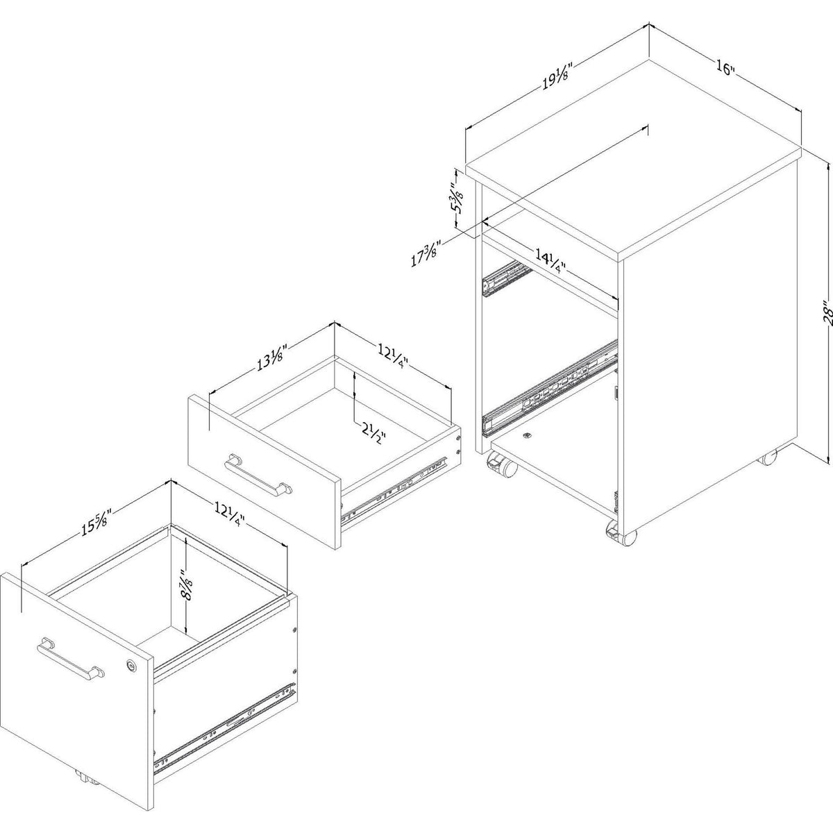 2-Drawer Mobile File Cabinet Q4909