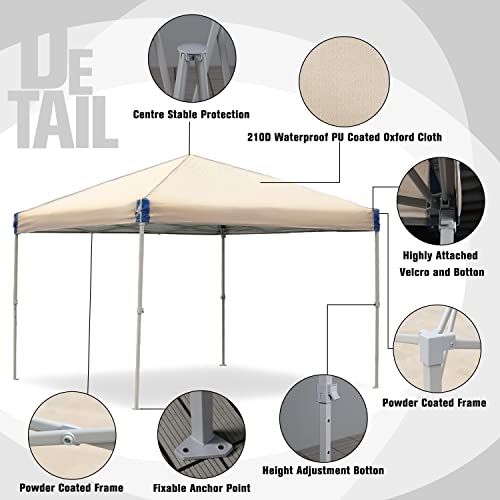 12x12 FT Pop-Up Canopy Tent with Roller Bag and Curtain, Iron Frame, 210D Oxford Fabric P6981